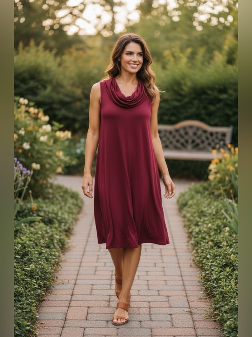 🫶🏻 Color Bear Sleeveless Cowl Neck Knit Dress